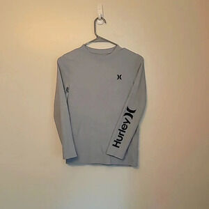Hurley Boys 10/12 long sleeve thermal shirt gray with black writing LOT G
